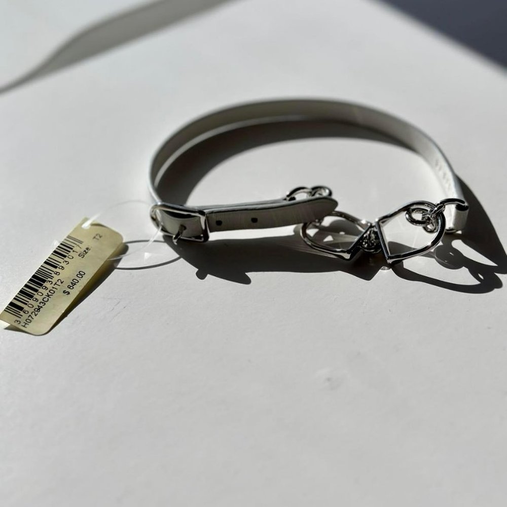 Hermès Etrier Double Tour Ve Bracelet - Blanc White and Silver